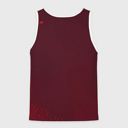 Мужская майка без рукавов Ведьмак красные искры / 3D-Белый – фото 2
