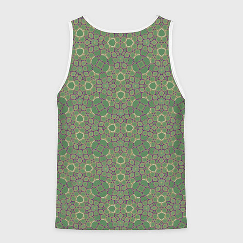 Мужская майка без рукавов Зелено-фиолетовый калейдоскоп / 3D-Белый – фото 2