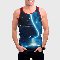 Майка-безрукавка мужская Лицо из света в космосе - грань восприятия это гор, цвет: 3D-красный — фото 2