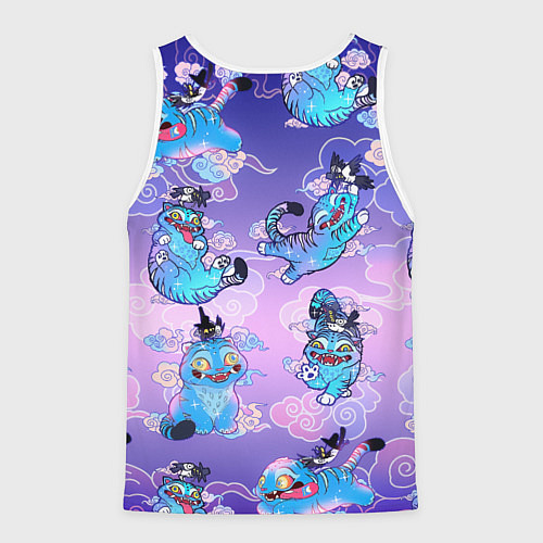 Мужская майка без рукавов Тигр с сорокой / 3D-Белый – фото 2