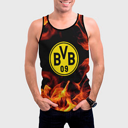 Майка-безрукавка мужская Borussia огонь текстура, цвет: 3D-черный — фото 2