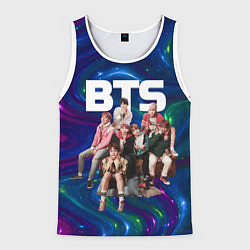 Майка-безрукавка мужская BTS фотосессия на диване, цвет: 3D-белый