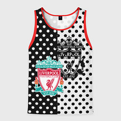 Мужская майка без рукавов Liverpool черно белые точки