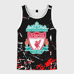 Майка-безрукавка мужская Liverpool штрихи красок, цвет: 3D-белый