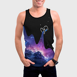 Майка-безрукавка мужская Потеки космической краски, цвет: 3D-черный — фото 2