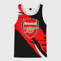 Майка-безрукавка мужская Арсенал геометрия полосы краски, цвет: 3D-белый