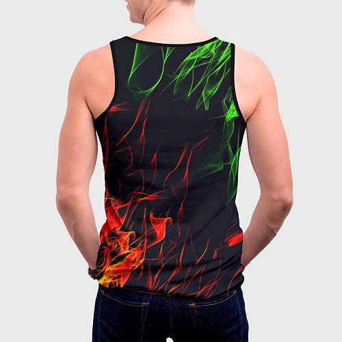 Мужская майка без рукавов Borussia flame toxic / 3D-Черный – фото 4