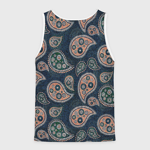 Мужская майка без рукавов Индийский деним / 3D-Белый – фото 2