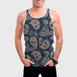 Майка-безрукавка мужская Индийский деним, цвет: 3D-белый — фото 2