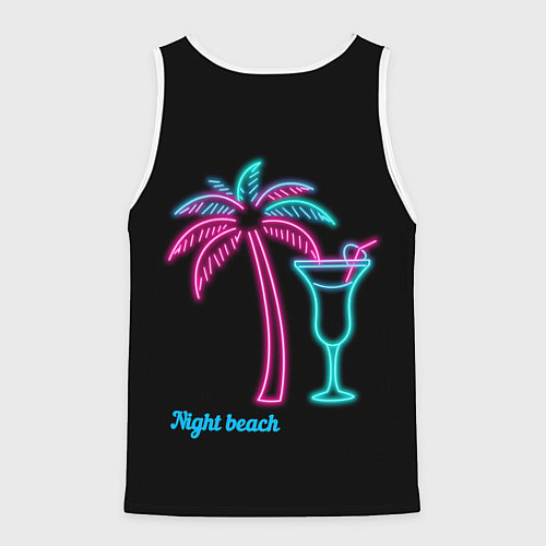 Мужская майка без рукавов Night beach / 3D-Белый – фото 2