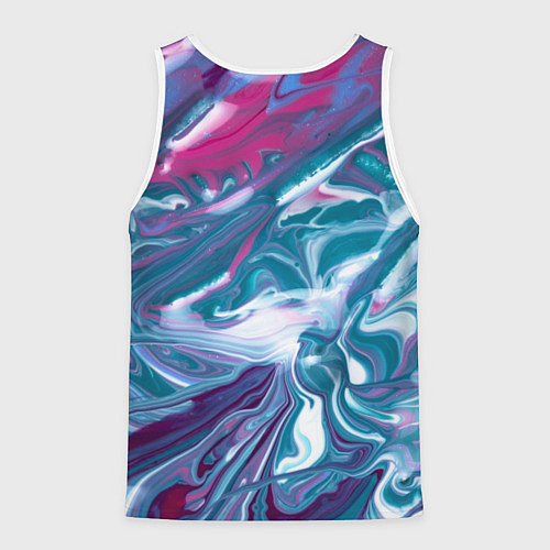 Мужская майка без рукавов Абстракция бело сине красный мрамор / 3D-Белый – фото 2