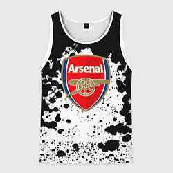 Майка-безрукавка мужская Арсенал черно белые краски, цвет: 3D-белый