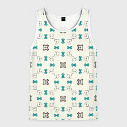 Майка-безрукавка мужская Узорчатый паттерн в квадратных ячейках, цвет: 3D-белый