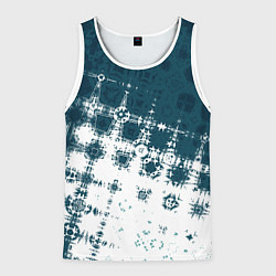 Майка-безрукавка мужская Узорчатая текстура сине-белая, цвет: 3D-белый