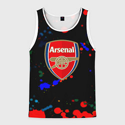 Майка-безрукавка мужская Arsenal неоновые брызги красок, цвет: 3D-белый