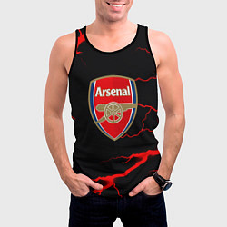 Майка-безрукавка мужская Arsenal красные молнии, цвет: 3D-черный — фото 2