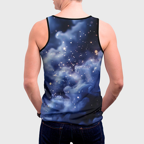 Мужская майка без рукавов 2026 синяя дымка с искрами / 3D-Черный – фото 4