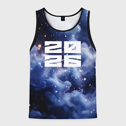 Мужская майка без рукавов 2026 синяя дымка с искрами