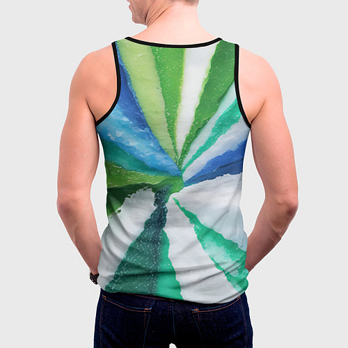 Мужская майка без рукавов Радуга цветов мальдивских островов / 3D-Черный – фото 4