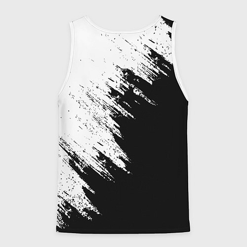 Мужская майка без рукавов Real Madrid текстура штрихи / 3D-Белый – фото 2