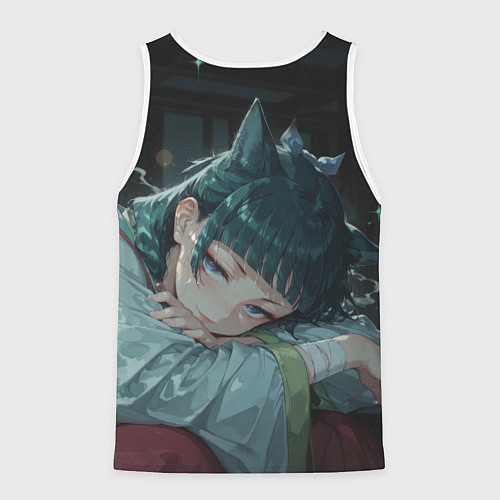 Мужская майка без рукавов Маомао с кошачьими ушками / 3D-Белый – фото 2