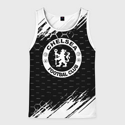 Майка-безрукавка мужская Chelsea штрихи красок текстура, цвет: 3D-белый