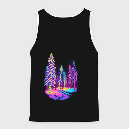 Мужская майка без рукавов Neon forest / 3D-Белый – фото 2