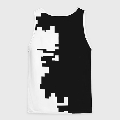 Мужская майка без рукавов Янг Бойз черно белая геометрия / 3D-Белый – фото 2
