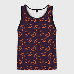 Майка-безрукавка мужская Страшно веселый Halloween - паттерн, цвет: 3D-черный