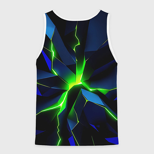 Мужская майка без рукавов Neon green glow / 3D-Белый – фото 2
