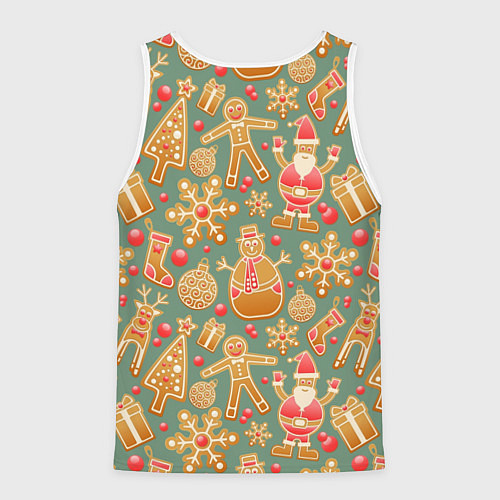 Мужская майка без рукавов Имбирные пряники / 3D-Белый – фото 2