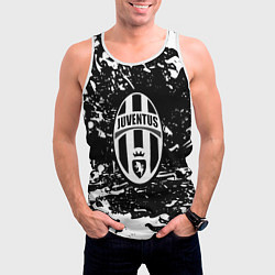 Майка-безрукавка мужская Ювентус белые штрихи красок, цвет: 3D-белый — фото 2