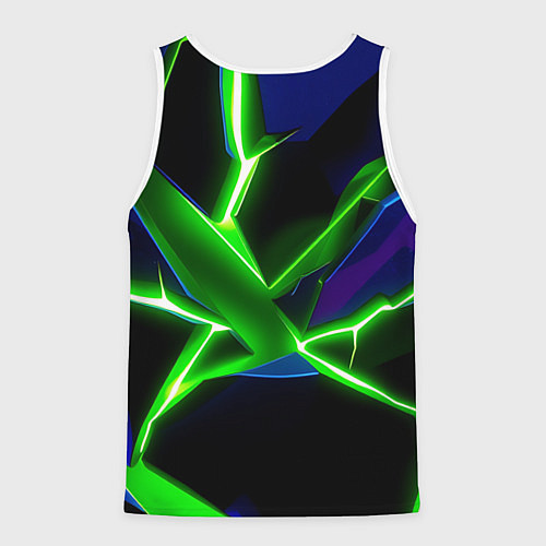 Мужская майка без рукавов Green glow / 3D-Белый – фото 2