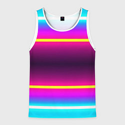 Майка-безрукавка мужская Color neon, цвет: 3D-белый