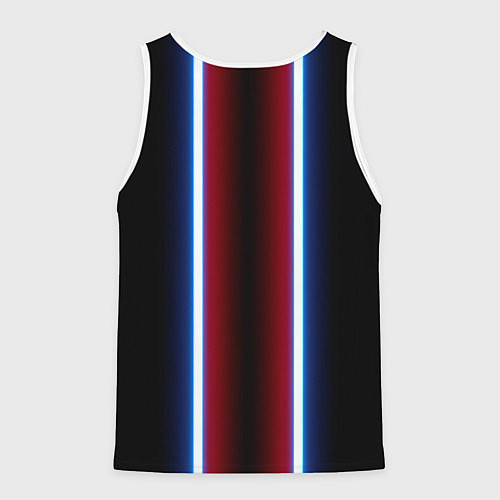 Мужская майка без рукавов Color white blue red neon / 3D-Белый – фото 2