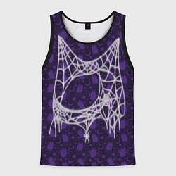 Майка-безрукавка мужская Хэллоуин - Паутина, цвет: 3D-черный