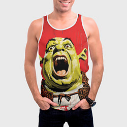 Майка-безрукавка мужская Орущий Шрек, цвет: 3D-белый — фото 2