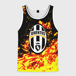 Майка-безрукавка мужская Ювентус огненные краски текстура, цвет: 3D-белый