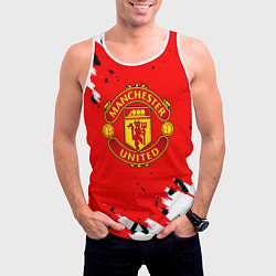 Майка-безрукавка мужская Манчестер Юнайтед символы краски, цвет: 3D-белый — фото 2