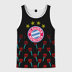 Майка-безрукавка мужская Бавария Мюнхен розы паттерн, цвет: 3D-белый