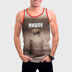 Майка-безрукавка мужская Мишок, цвет: 3D-красный — фото 2