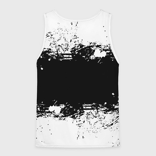 Мужская майка без рукавов Манчестер Юнайтед черно белые краски лого / 3D-Белый – фото 2
