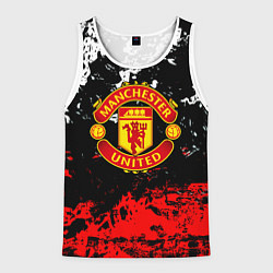 Майка-безрукавка мужская Манчестер Юнайтед краски, цвет: 3D-белый