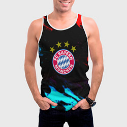 Майка-безрукавка мужская Бавария Мюнхен неоновый огонь, цвет: 3D-белый — фото 2