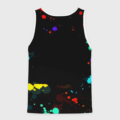 Мужская майка без рукавов Манчестер Юнайтед краски неон / 3D-Белый – фото 2