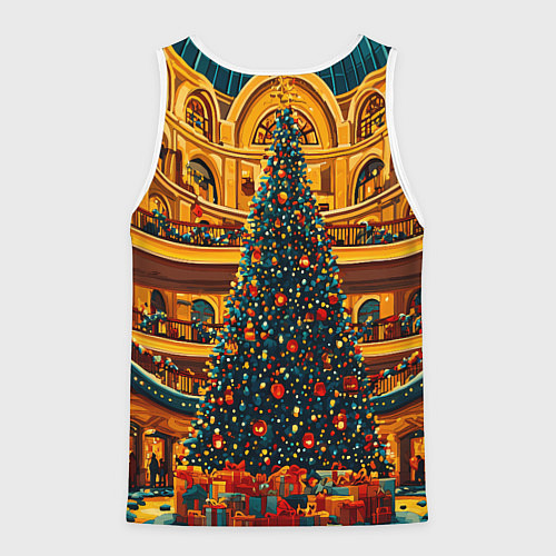Мужская майка без рукавов Московская новогодняя елка / 3D-Белый – фото 2