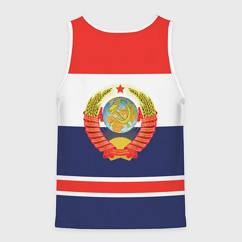 Мужская майка без рукавов Символика и знаки СССР / 3D-Белый – фото 2