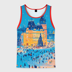 Майка-безрукавка мужская Московские новогодние каникулы, цвет: 3D-красный