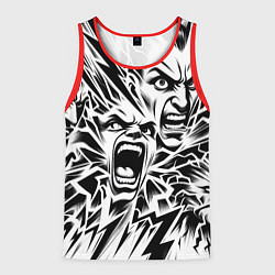 Мужская майка без рукавов Свирепые лица и молнии - нейроарт