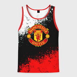 Майка-безрукавка мужская Манчестер Юнайтед краски всплеск, цвет: 3D-красный